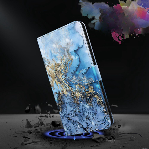 Klapkové puzdro pre Oppo A17, Wallet, Marble modré