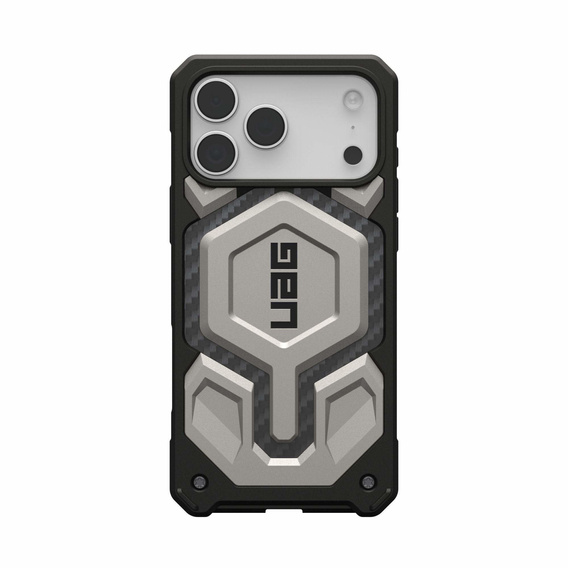 Puzdro Urban Armor Gear pre iPhone 17 Pro Max, Monarch Pro Kevlar MagSafe, titánové