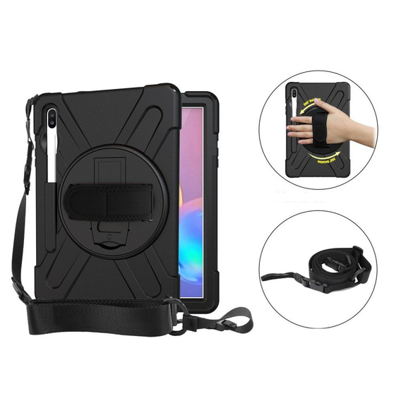 Obrnené puzdro pre Samsung Galaxy Tab S6 T860/T865, ochranné 360 so slotom na stylus, čierne