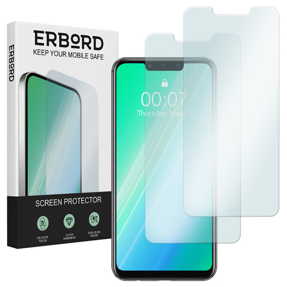 2x tvrdené sklo pre Huawei Mate 20 Lite, ERBORD 9H Hard Glass na displeji