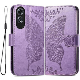 Klapkové puzdro pre Oppo A60, Butterfly, fialové