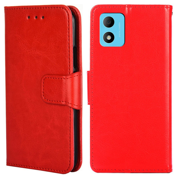 Klapkové puzdro pre TCL 305i, PU Leather Wallet Case, červené