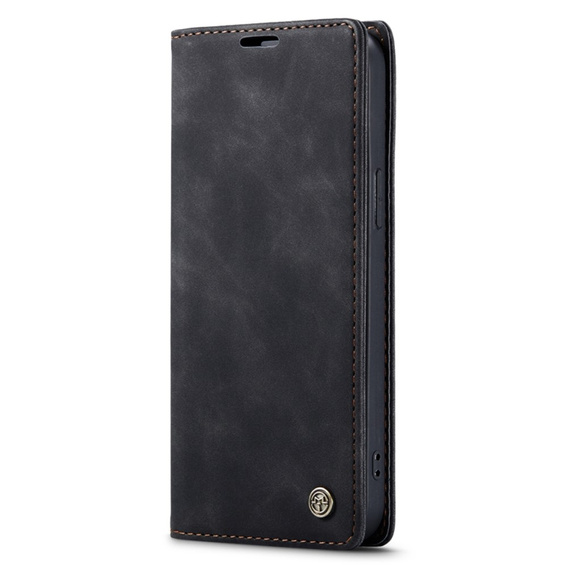 CASEME puzdro pre iPhone 14, Leather Wallet Case, čierne