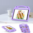 Detské puzdro pre iPad 9.7" 2018/2017 (6/5 gen.) / Pro 9.7" 2016, Cute Patterns, so stojanom, fialové