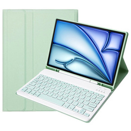 Puzdro + klávesnica Apple iPad Air 11" 6 gen. 2024, Leather Pen Slot, svetlozelené