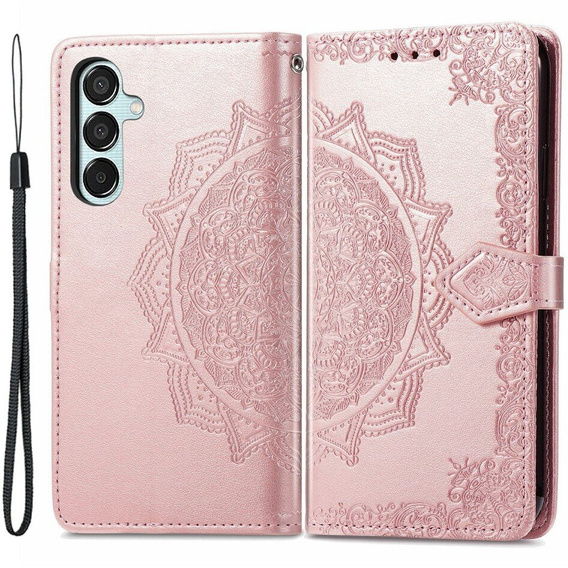 Klapkové puzdro pre Samsung Galaxy M35, Mandala, ružové rose gold