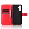 Klapkové puzdro pre Samsung Galaxy A56, Crazy Horse Wallet, červené