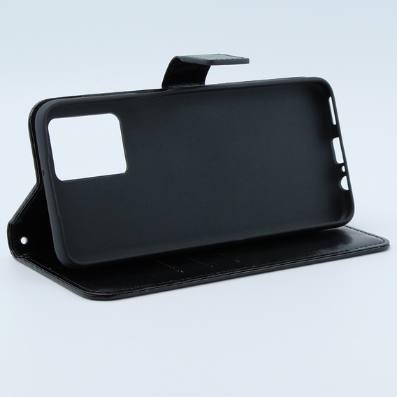 Klapkové puzdro pre Motorola Moto G54 5G, Crazy Horse Wallet, čierne