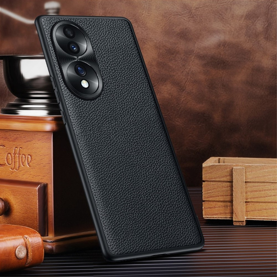 Kožené puzdro pre Honor 70 5G, leather hybrid, čierne