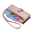 Klapkové puzdro pre Samsung Galaxy S25, Wallet Zipper Pocket, ružové
