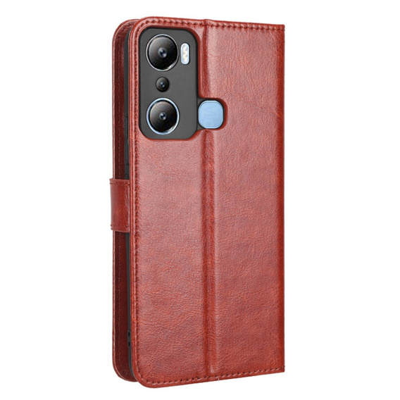 Klapkové puzdro pre Infinix Hot 20i, Crazy Horse Wallet, hnedé