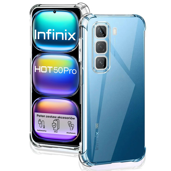 Obal na mobil pre Infinix Hot 50 Pro 4G, Dropproof, priehľadné