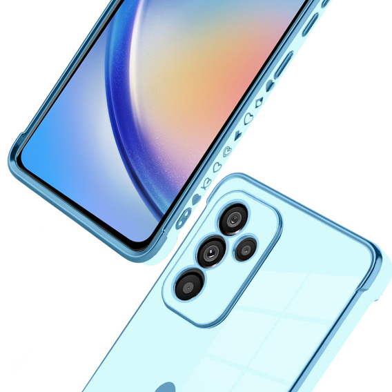 Obal na mobil pre Samsung Galaxy A34 5G, Electro heart, modré