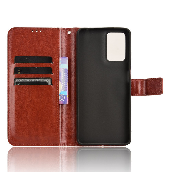 Klapkové puzdro pre Motorola Moto G24 / G24 Power / G04, Crazy Horse Wallet, hnedé