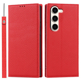 Kožené puzdro pre Samsung Galaxy S23 Plus, ERBORD Grain Leather, červený