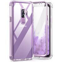 Obal na mobil pre Samsung Galaxy S9 Plus, Suritch Full Body, transparentné / fialové