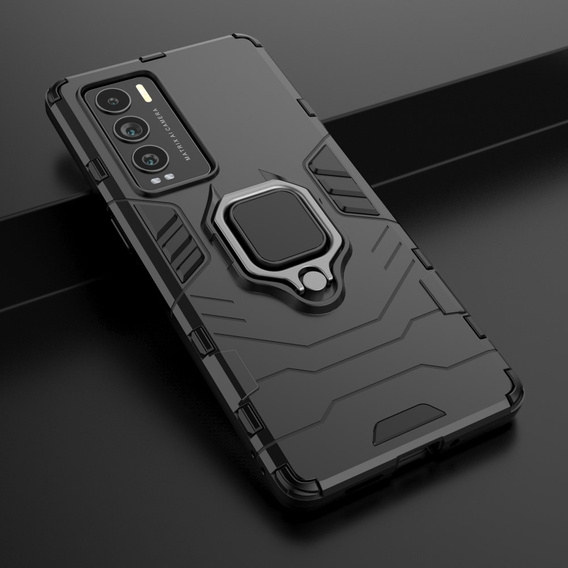 Obal na mobil pre Realme GT Explorer Master, Kickstand Ring, čierne