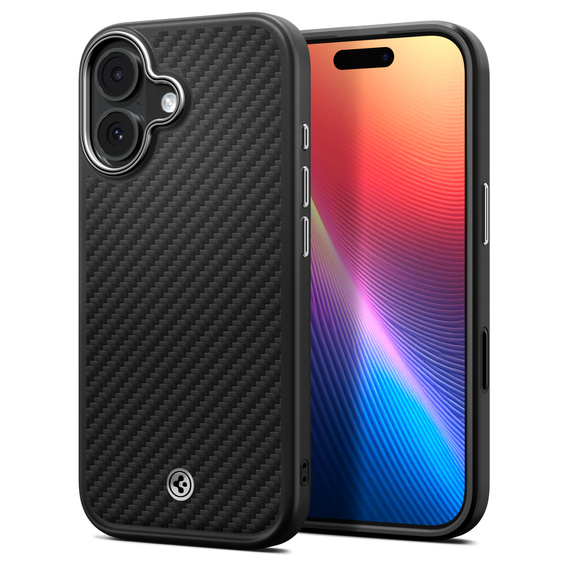 Spigen Enzo Aramid MagSafe puzdro pre iPhone 17, čierna / strieborná