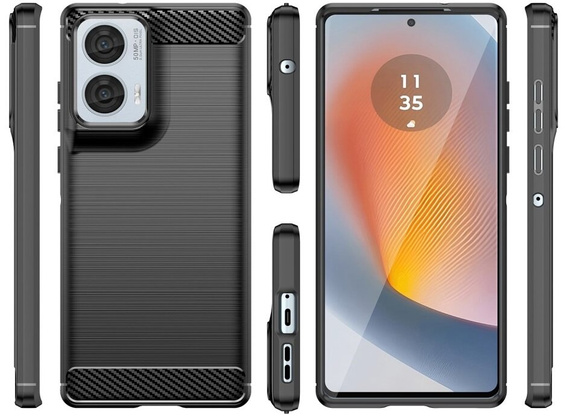 Obal na mobil pre Motorola Edge 50 Fusion 5G, Carbon, čierne