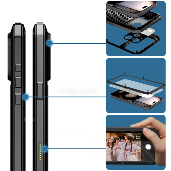 Puzdro s integrovaným tvrdeným sklom pre iPhone 17 Pro Max