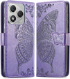 Klapkové puzdro pre Honor 400 Lite, Butterfly, fialové