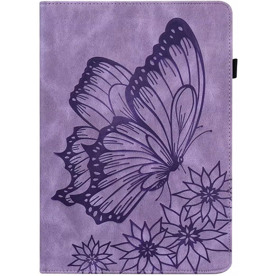 Obal na mobil pre Lenovo Tab M9, Wallet Pen Slot, butterflies, hnedé