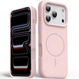 Silikónové puzdro pre iPhone 17 Pro Max, pre MagSafe, proti nárazom, ružové