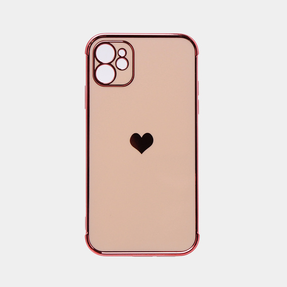 Obal na mobil pre Apple iPhone 11, Electro heart, ružové rose gold