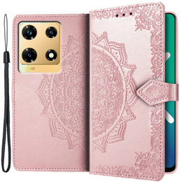 Klapkové puzdro pre Infinix Note 30 Pro 4G, Mandala, ružové rose gold
