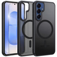 Puzdro pre Samsung Galaxy S25+ Plus / S24+ Plus, pre MagSafe, ERBORD Matt Case, čierny + sklo na displej
