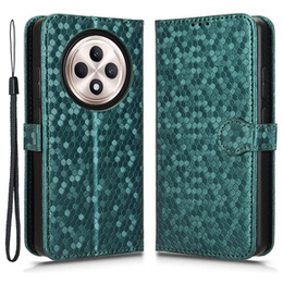 Flipové puzdro pre Oppo Reno 12FS / 12F, Wallet Rhombus, zelený