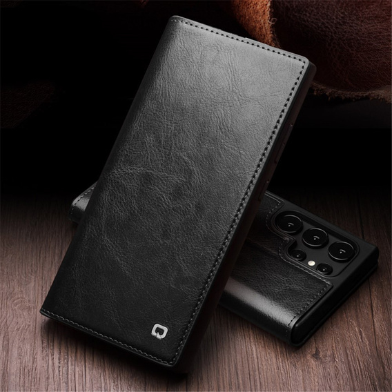 QIALINO Kožené peňaženkové puzdro s chlopňou pre Samsung Galaxy S24 Ultra