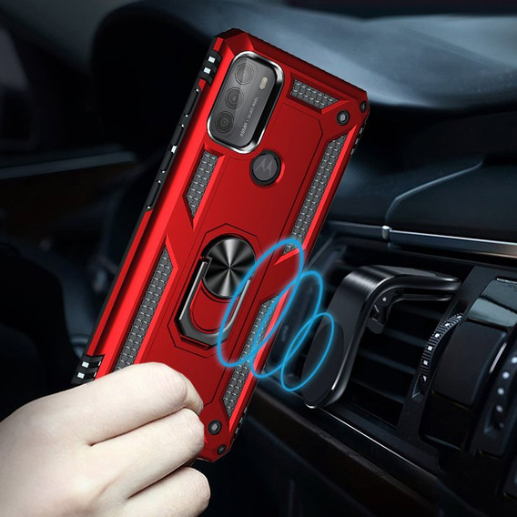 Pancierované obal na mobil pre Motorola Moto G50, Nox Case Ring, červené