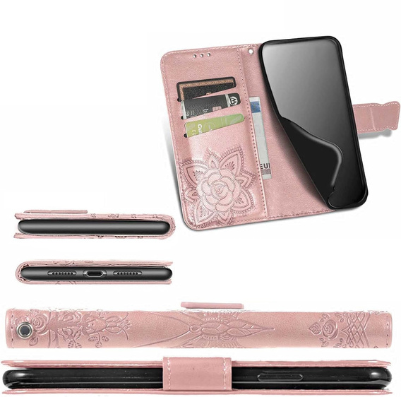 Klapkové puzdro pre Xiaomi Redmi A5, Butterfly, ružové rose gold