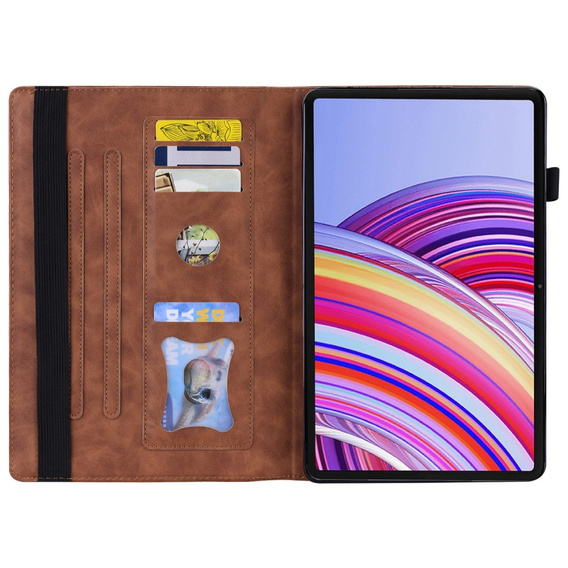 Puzdro pre Xiaomi Redmi Pad Pro / Xiaomi Poco Pad, Classic, s priestorom pre stylus, hnedé