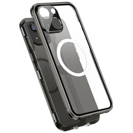 Magnetické puzdro Dual Glass MagSafe pre iPhone 13 Pro Max, čierne