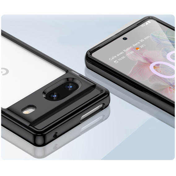 Puzdro pre Google Pixel 7 5G, Fusion Hybrid, s ochranou fotoaparátu, transparentné / čierne
