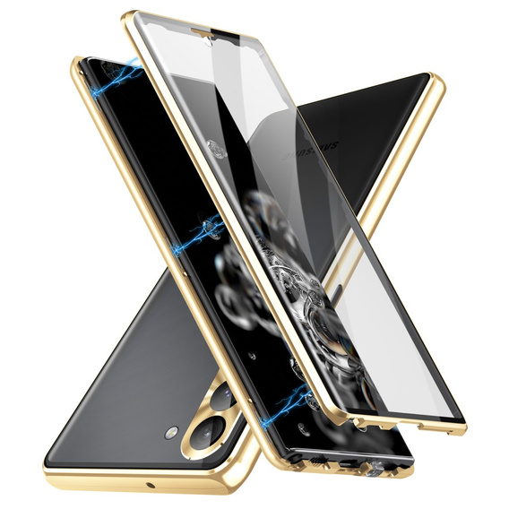 Puzdro pre Samsung Galaxy S23 Plus, Magnetic Dual Glass, zlaté