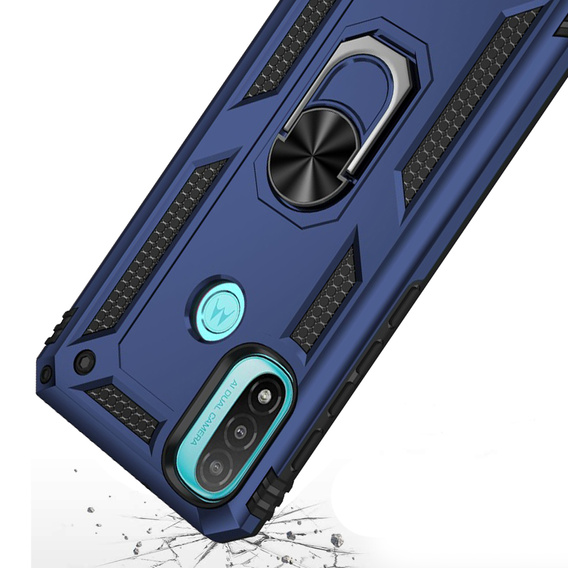 Pancierované obal na mobil pre Motorola Moto E20/E30/E40, Nox Case Ring, modré