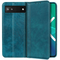 Obal na mobil pre Google Pixel 7a, Wallet Litchi Leather, zelený