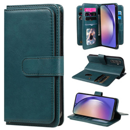 Flipové puzdro pre Samsung Galaxy A55 5G, 10 Card Slots Wallet, zelený