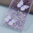 Puzdro pre Samsung Galaxy S24 Ultra, Glitter Butterfly, fialové