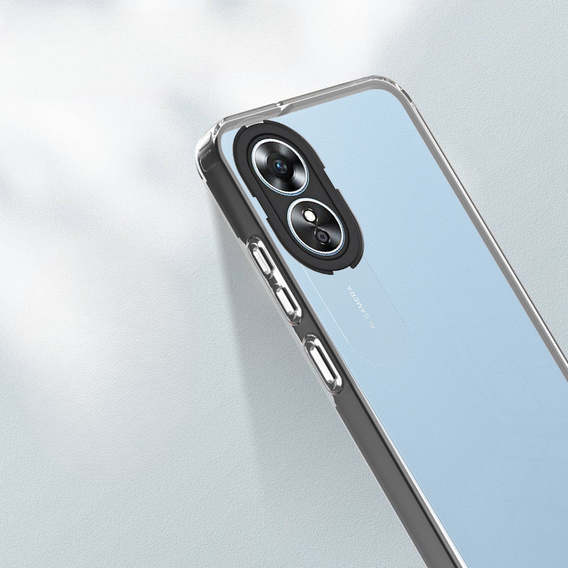 Obal na mobil pre Oppo A17, Fusion Hybrid, transparentné / čierne