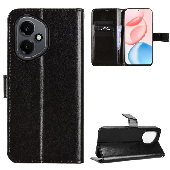 Klapkové puzdro pre Honor 400 5G, Crazy Horse Wallet, čierne