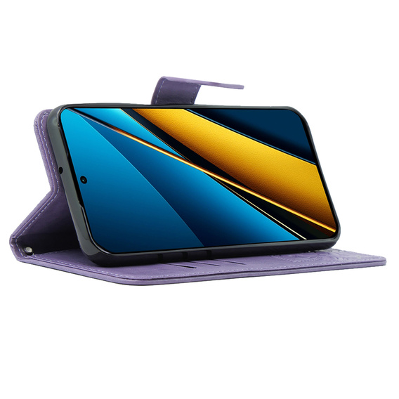 Klapkové puzdro pre Xiaomi Poco X6 5G, Butterfly, fialové
