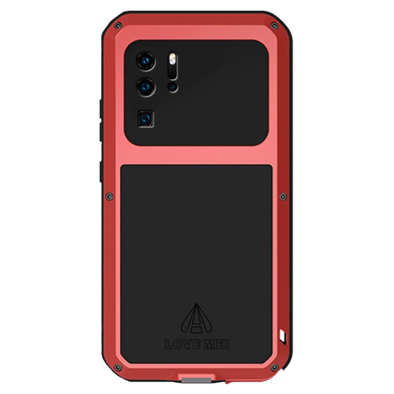 Love Mei Obal na mobil pre Huawei P30 Pro, armored with glass, červené / čierne