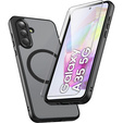 Puzdro pre Samsung Galaxy A35 4G/5G, pre MagSafe, ERBORD Matt Case, čierny + sklo na displej