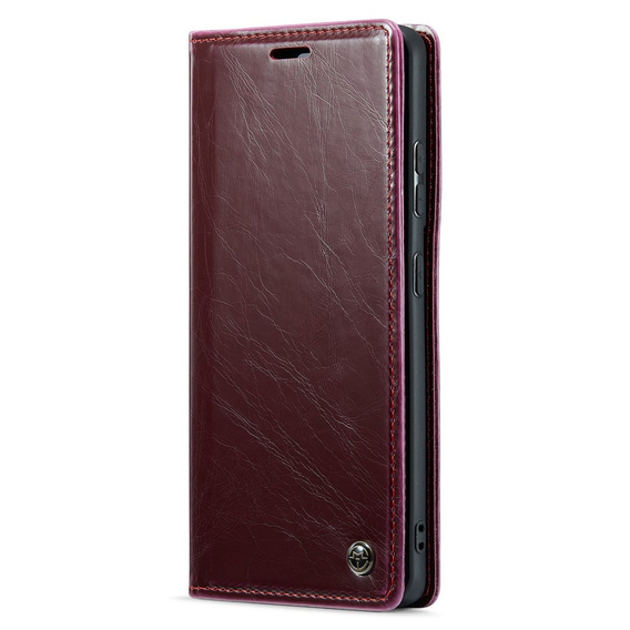 CASEME flipové puzdro pre Samsung Galaxy S21 Ultra 5G, Waxy Textured, červené
