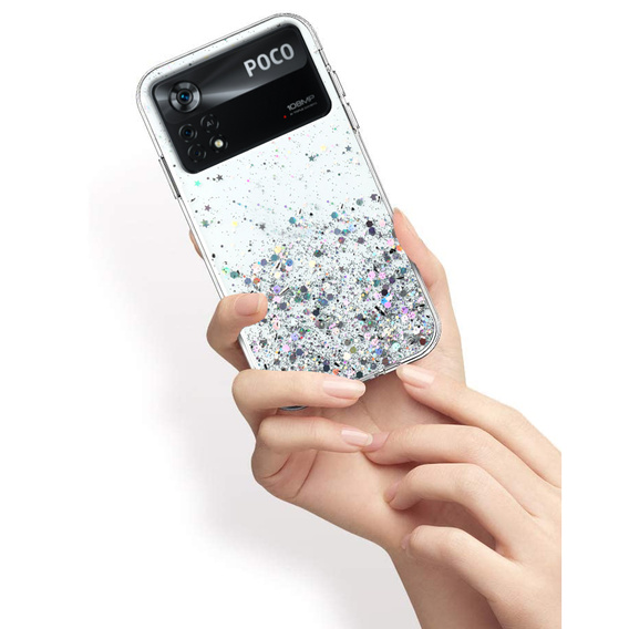 Obal na mobil pre Xiaomi Poco X4 Pro 5G, Glittery, priehľadné