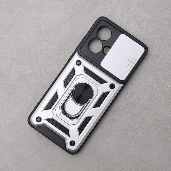 Obal na mobil pre Motorola Edge 40 Neo, CamShield Slide, striebro